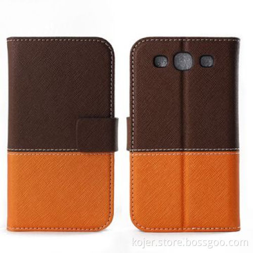 Book Style Leather Cellphone Cases for Galaxy S3 i9300, Magnetic Flap on Top, OEM Orders Welcomed